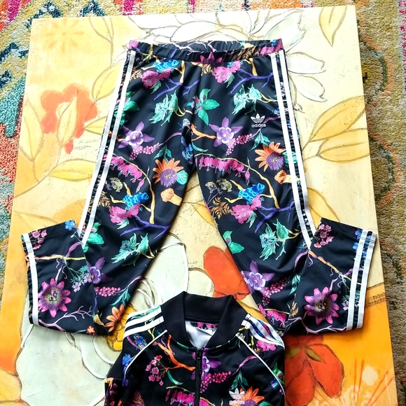 ADIDAS x FARM RIO 2017 Ltd Ed Floral Zip TRACK JACKET *XS nwot & LEGGINGS SET *M - Picture 3 of 16